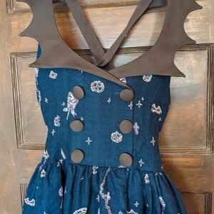 Dark Blue Dress with Unique Collar